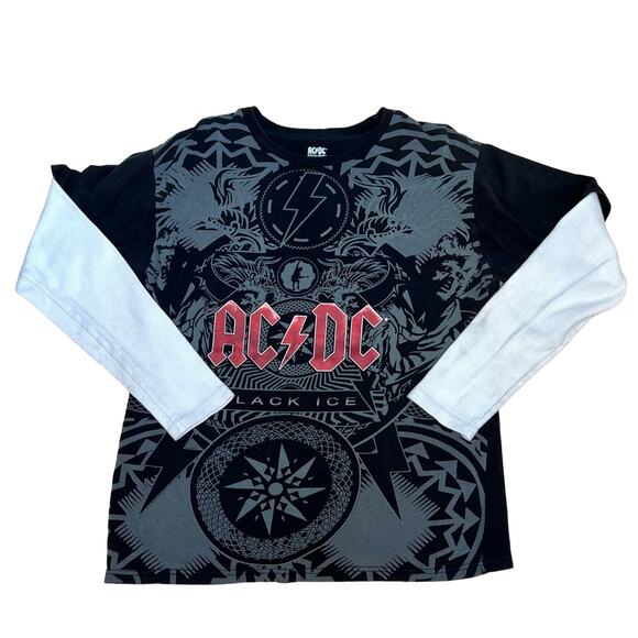 ACDC Black Ice Long Sleeve Graphic T-Shirt Mens Size L - Picture 1 of 10